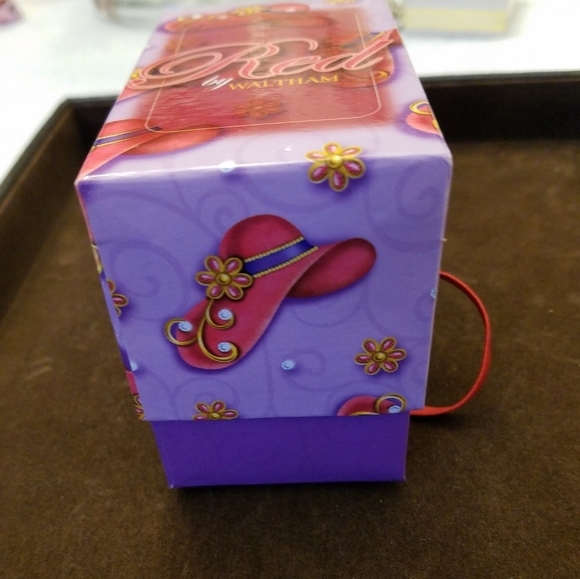 NIB Red by Waltham Wrist Watch Purple Faux Stones Alligator Band - Picture 6 of 16